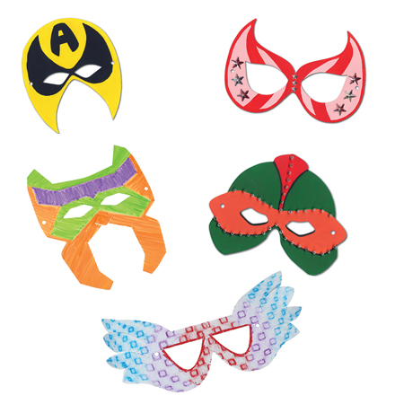 [81925] SUPERHELDENMASKERS, SET VAN 24