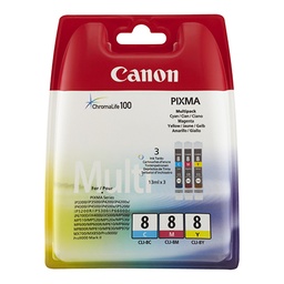 [CAN22303M] CARTOUCHES CANON CLI-8 MULTI-PACK C/M/J