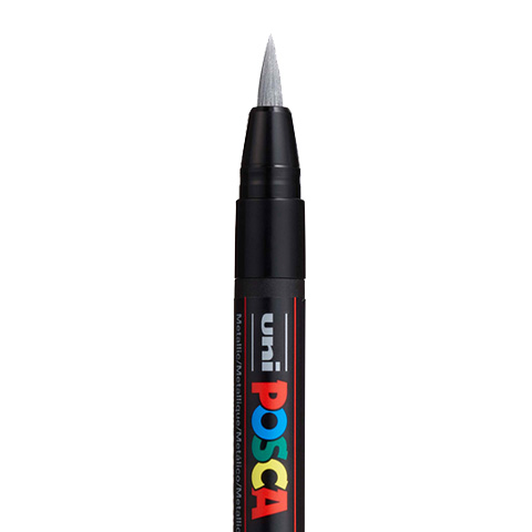 [CF3508] POSCA PCF350 KWASTMARKER, ZILVER
