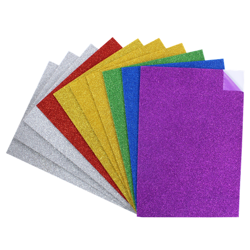 [821480] Glinsterende zelfklevende schuimrubber 20x30cm, verpakking van 10