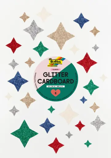 [2248] PAPIER GLITTER CLASSIC 24X34CM, 5 FEUILLES