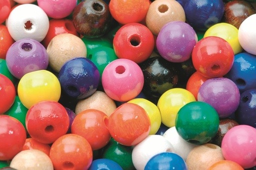 [8260] WOODEN BEADS 10MM / 100 COLORS ASSORTED