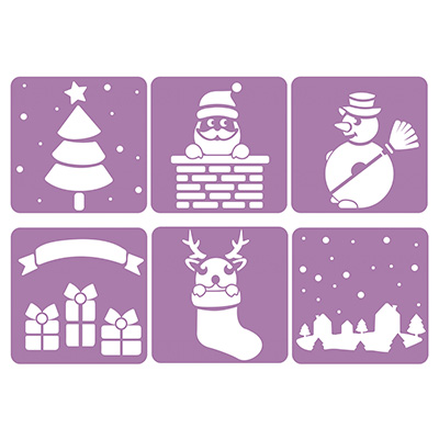 [8686] KERSTSTENCILS, SET VAN 6