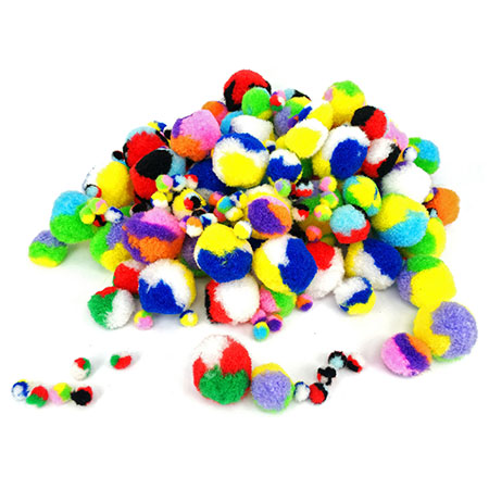 [827705] POMPONS MULTICOLORES , SAC DE 200