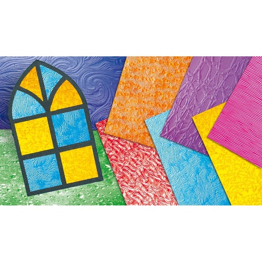 [99022] STAINED GLASS PAPER, FROSTED GLASS, 24 SHEETS