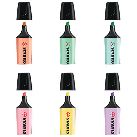 [53646] STABILO BOSS PASTEL COLORS MARKERS, DOOS VAN 6