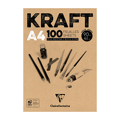 [BA040] A4 KRAFT PAPER PAD, 100 SHEETS