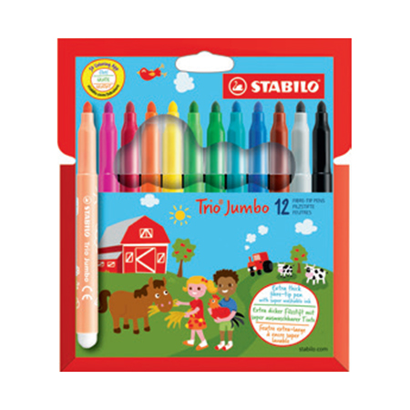 [53754] STABILO TRIO JUMBO MARKERS, DOOS VAN 12