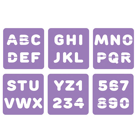 [8689] Zahlen- und Buchstabenschablonen, 6er-Set