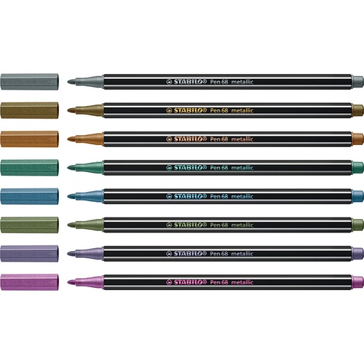 [53405] STABILO PEN 68 METALLIC MARKER, 8ER-PACK