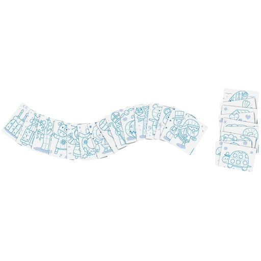 [8772] PLAYMAIS-SET MIT 24 BLAU-WEISSEN KARTEN