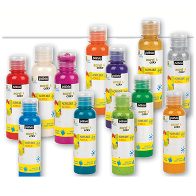 [5033] PEINTURE ACRYLCOLOR PAILLETÉE 150ML, ASSORTIMENT DE 12