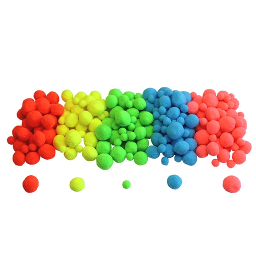 [827707] NEON POMPONS, 200 STUKS