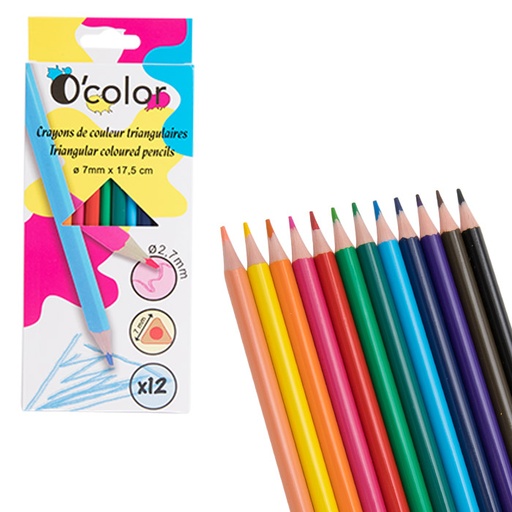 [523101] O'COLOR TRIANGULAR PENCILS, BOX OF 12
