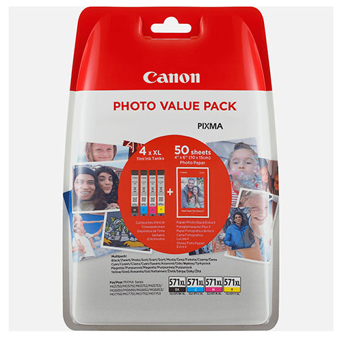 [CAN22398M] MUTIPACK CANON CLI571XL 4 KL. + P