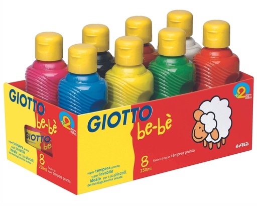 [5016] GOUACHE BE-BÈ, 8 FLASCHEN 250ML