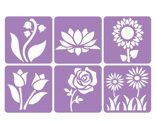 [8697] THE GARDEN STENCILS, SET OF 6