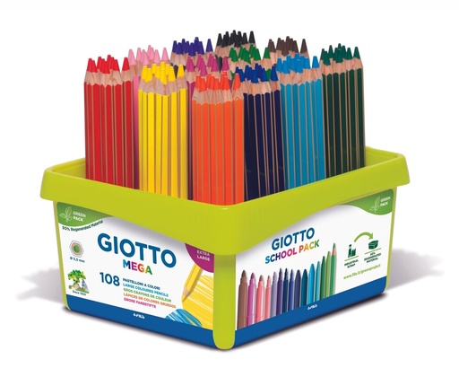[523106] CRAYON DE COULEUR 'GIOTTO MÉGA', SCHOOLPACK DE 108