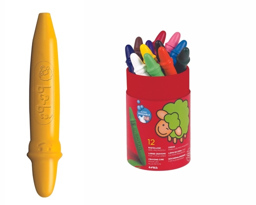 [525113] CRAYONS-CIRE MAXI BE-BÉ, LE POT DE 12