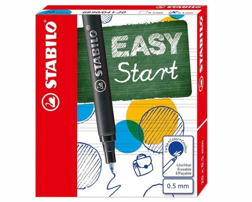 [5514] DOOS MET 20 KONINKLIJKE BLAUWE STABILO 'EASY START'-PATRONEN
