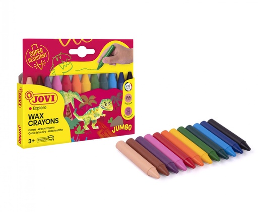 [5241] JOVICOLOR WAX CRAYONS CASE OF 12