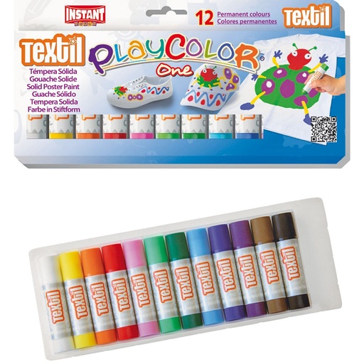[52655] PLAYCOLOR TEXTIL-GOUACHE-STIFTE, BOX MIT 12 STÜCKEN